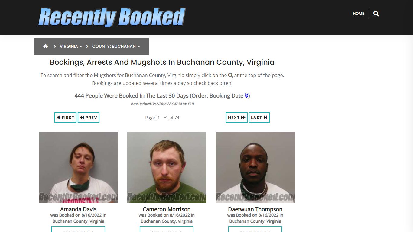 Bookings, Arrests and Mugshots in Buchanan County, Virginia
