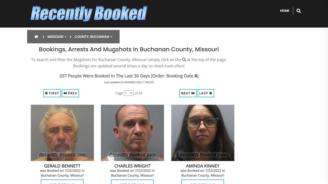 Bookings, Arrests and Mugshots in Buchanan County, Missouri